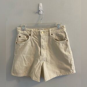 ZARA High Waisted Canvas Shorts (Size 6)